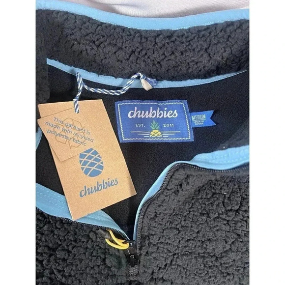 Night Night High-Pile Quarter-Zip Pull Over, Black, M - Chubbies Golf - Picture 3 of 6